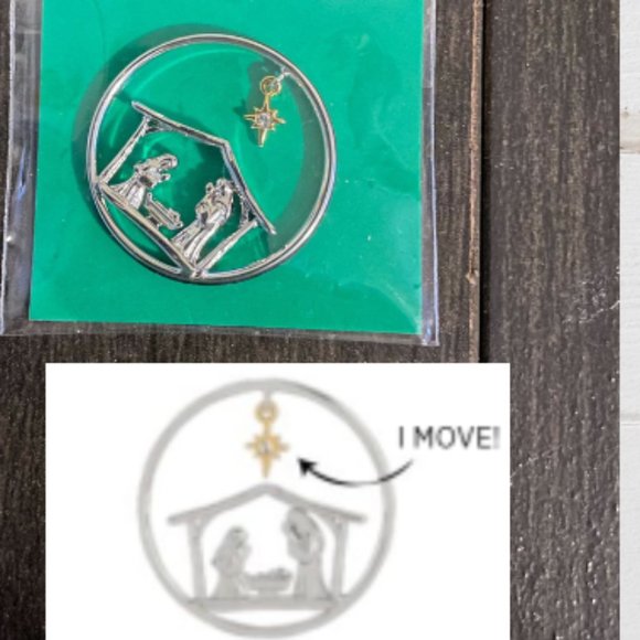 Origami Owl Large Silver Nativity Manger Window Plate - Picture 3 of 3